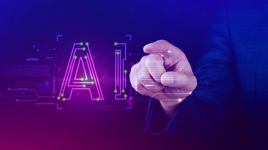 mão apontando interface digital com IA representando o custo de não implementar inteligência artificial na empresa